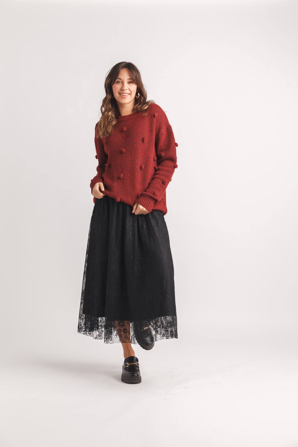 The Juliette Lace Skirt: Black
