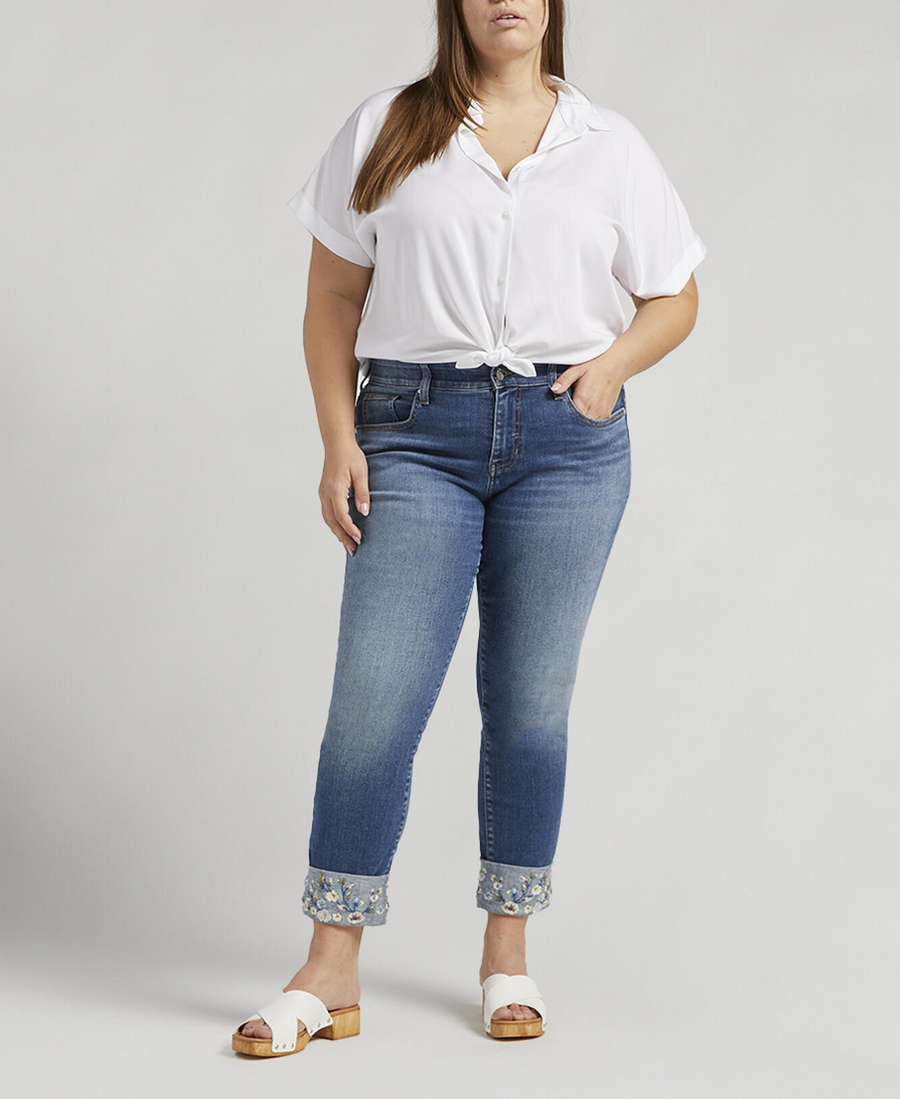 Carter Curvy Embroidered Jeans