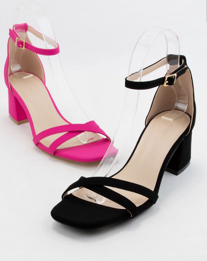 Edna Black Ankle Strap Sandal