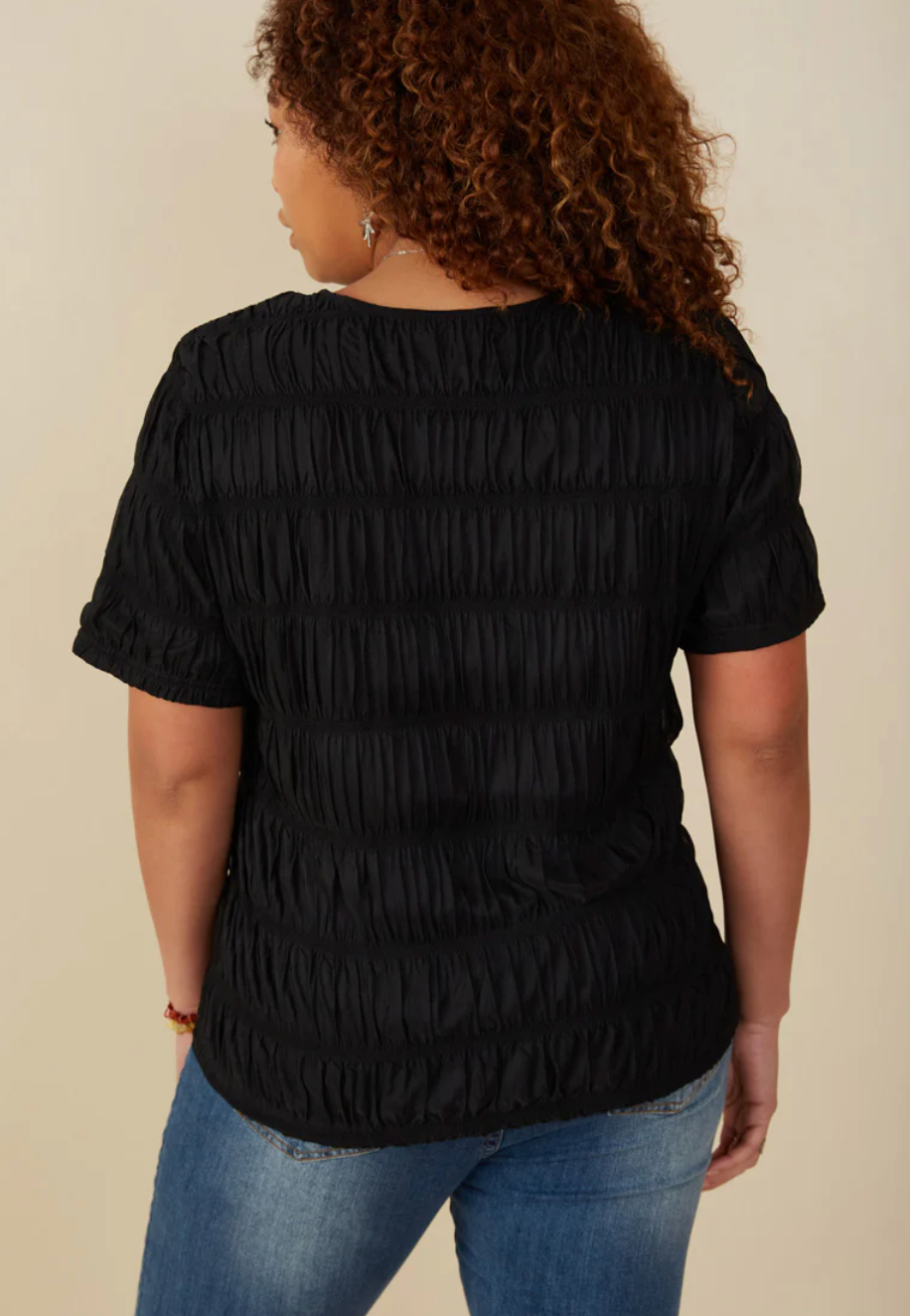 Textured Slinky Tiered Top: TWO COLORS