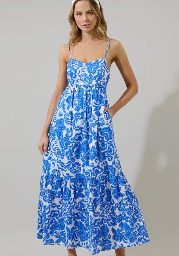 Magee Floral Cabana Flowy Maxi Dress