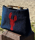 Falmouth Navy Beaded Purse with Red Lobster Design