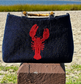Falmouth Navy Beaded Purse with Red Lobster Design