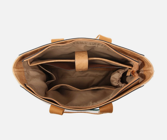 Haley Canvas Tote: Gray/Blue