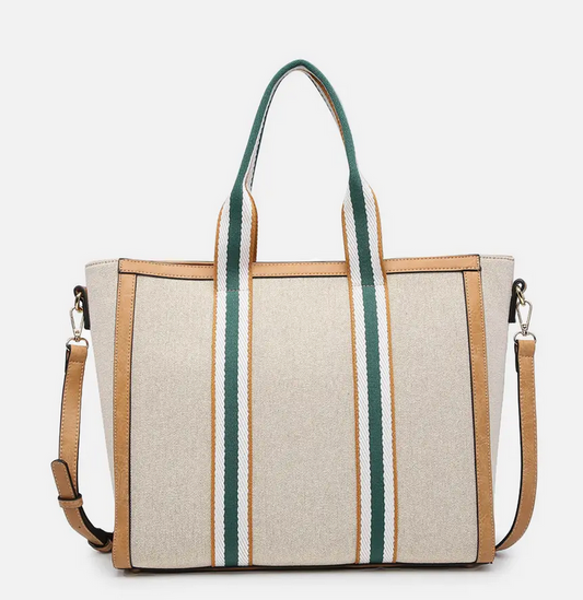 Haley Canvas Tote: Camel