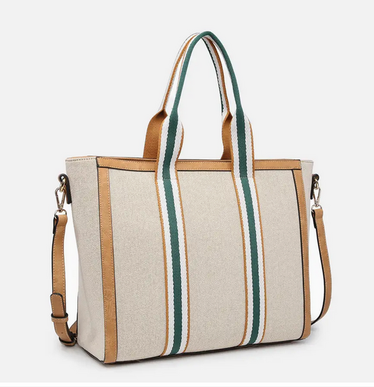 Haley Canvas Tote: Camel