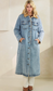 Sherpa-Lined Longline Denim Jacket: Pre Order