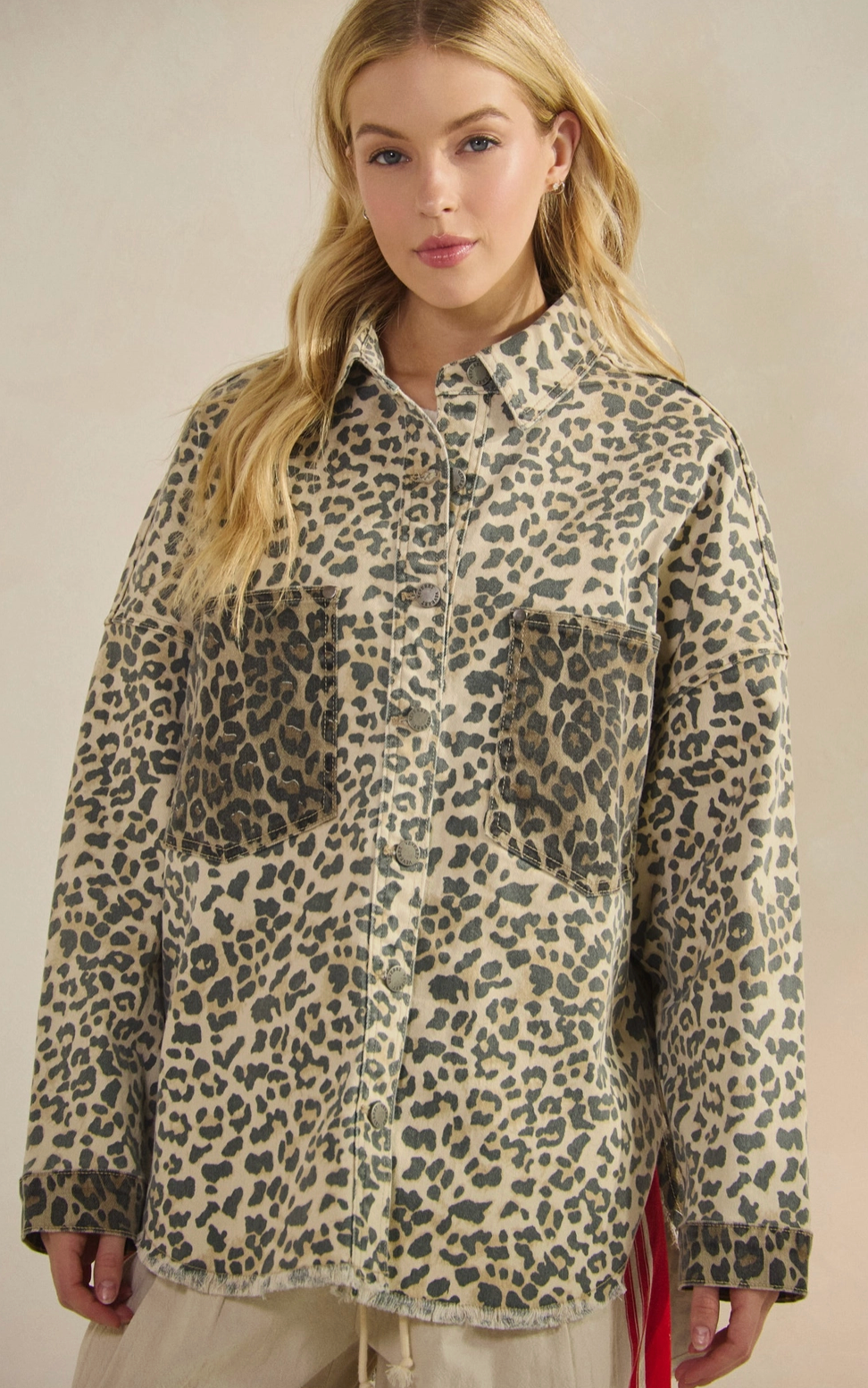 Two-Tone Printed Denim Jacket