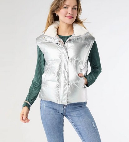 Glinda Metallic Down Vest