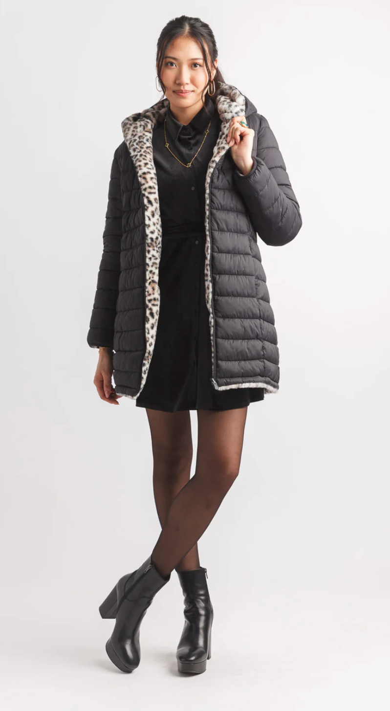 Reversible Faux Fur Puffer Jacket: Pre Order Arriving 11/25