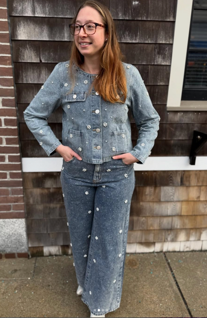 Pearl Petal Denim Jeans
