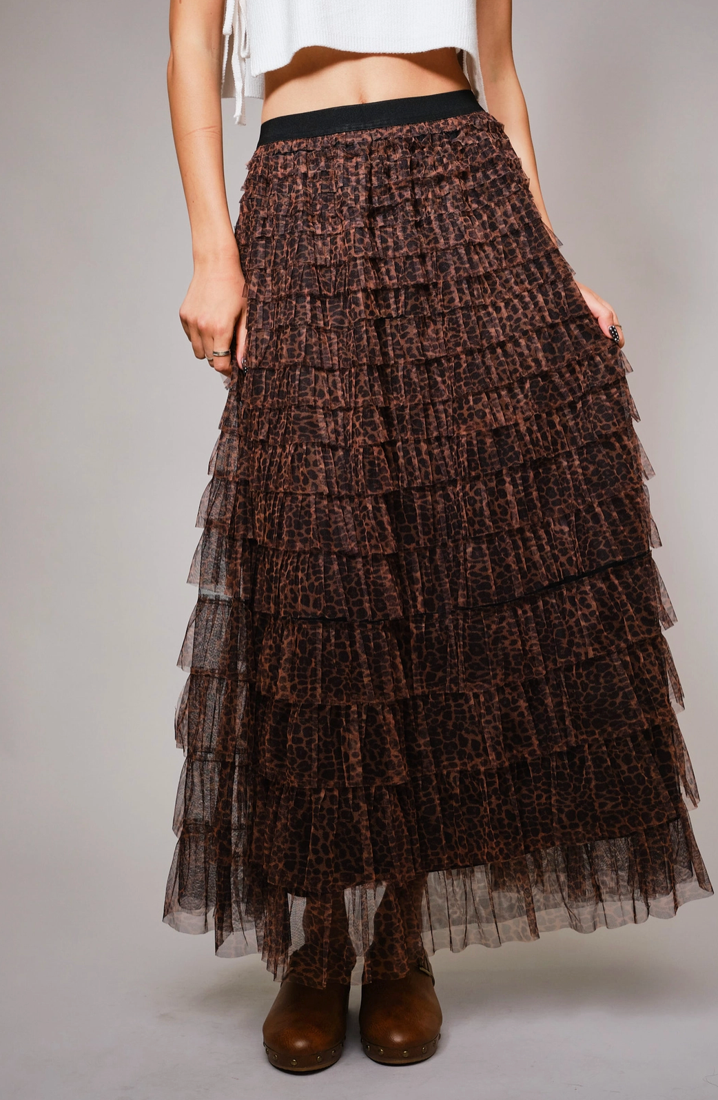 Leopard Rancher Ruffle Maxi