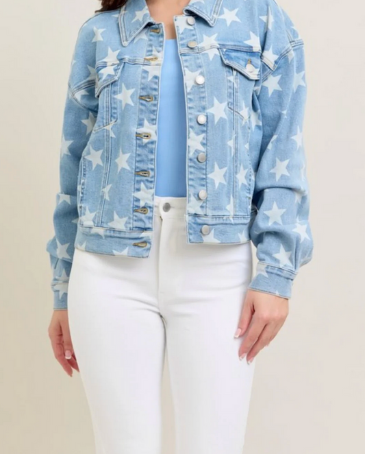 Judy Blue: Nancy Star Denim Jacket