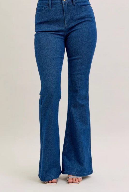 Judy Blue High Rise Dark Wash Sparkle Flare Jeans