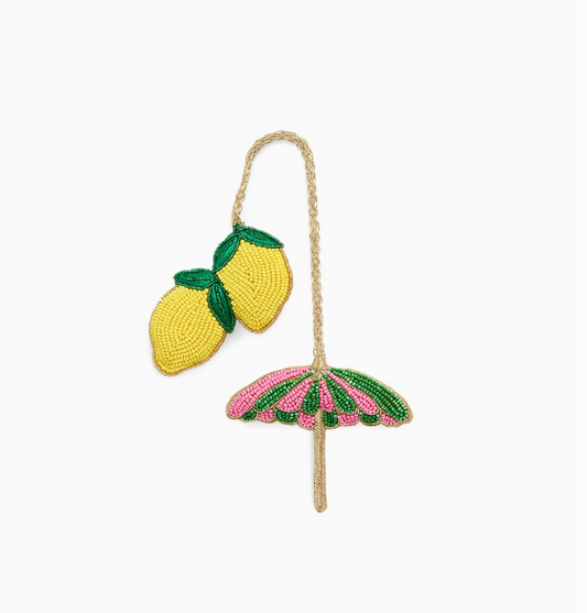 Lemon/Umbrella Beaded Bag Charm