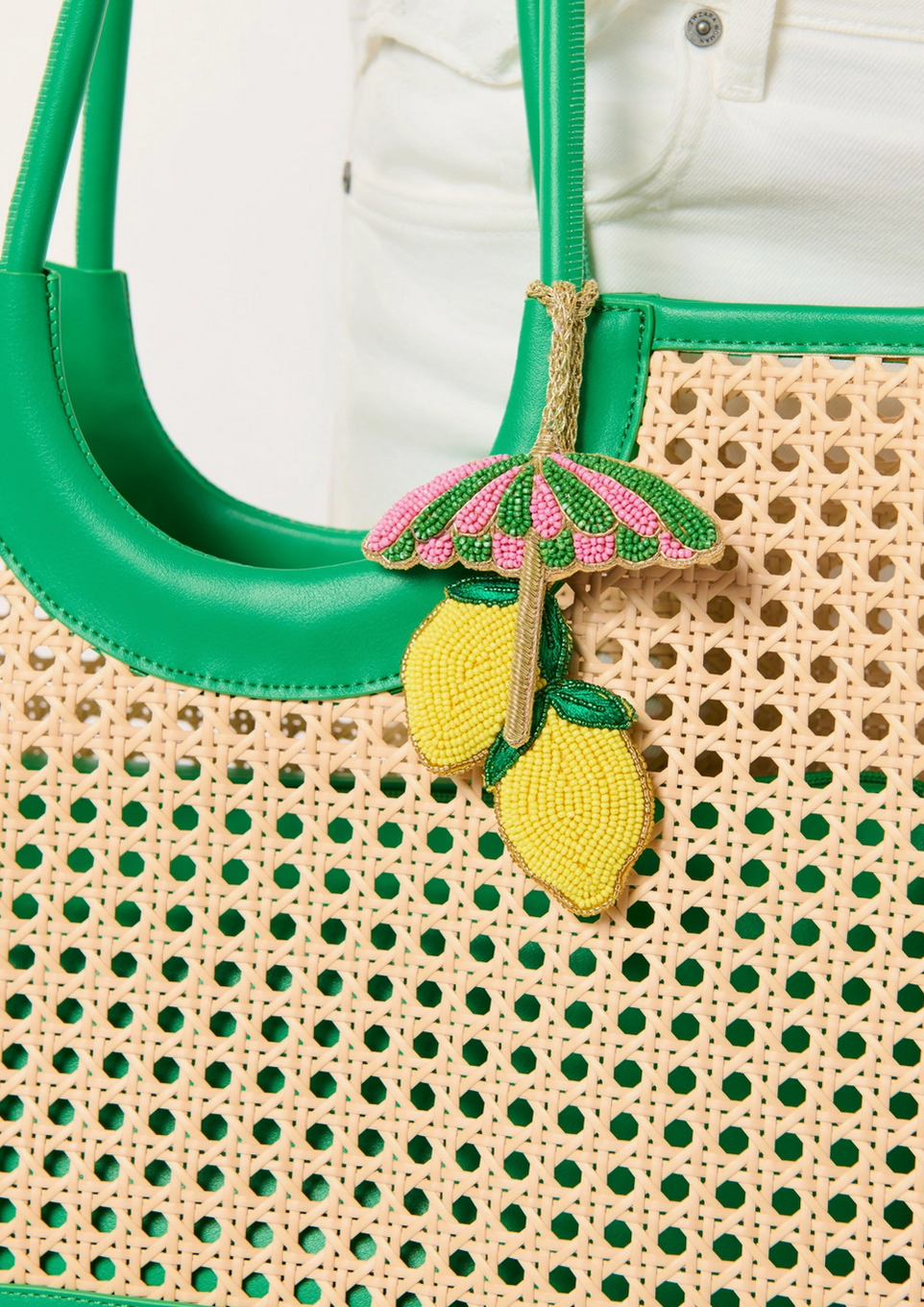 Lemon/Umbrella Beaded Bag Charm