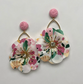 Light Pink Flower Fabric Earrings