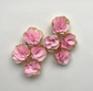 Pink Flower Fabric Cluster Earrings