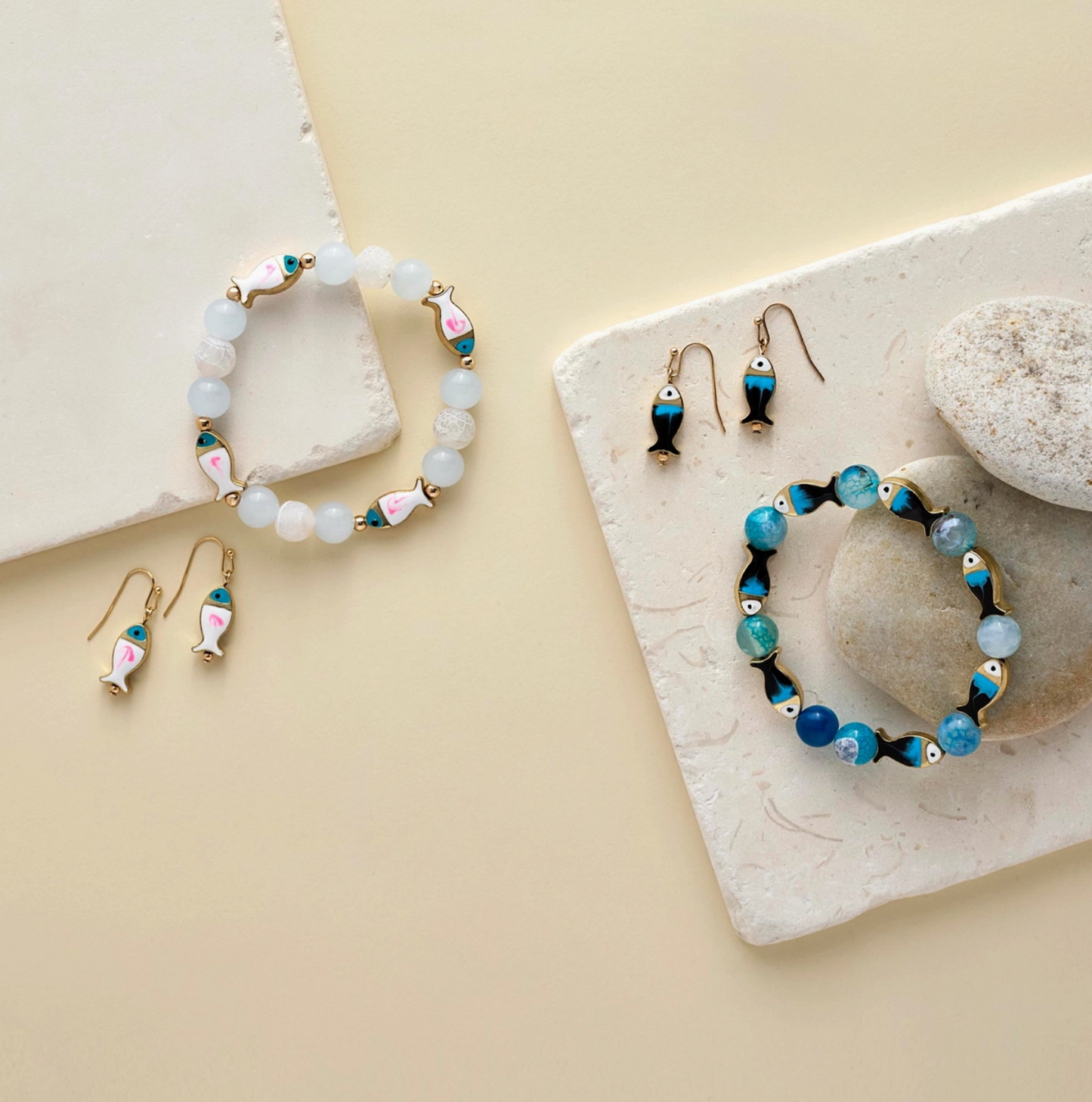 Enamel Fish Dangle Earrings