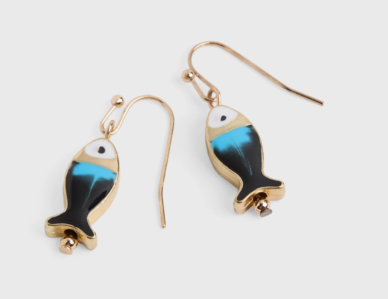 Enamel Fish Dangle Earrings