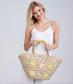 Citrus - Straw Basket with Lemon Motifs
