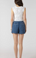 Drawstring Denim Shorts: Medium Wash