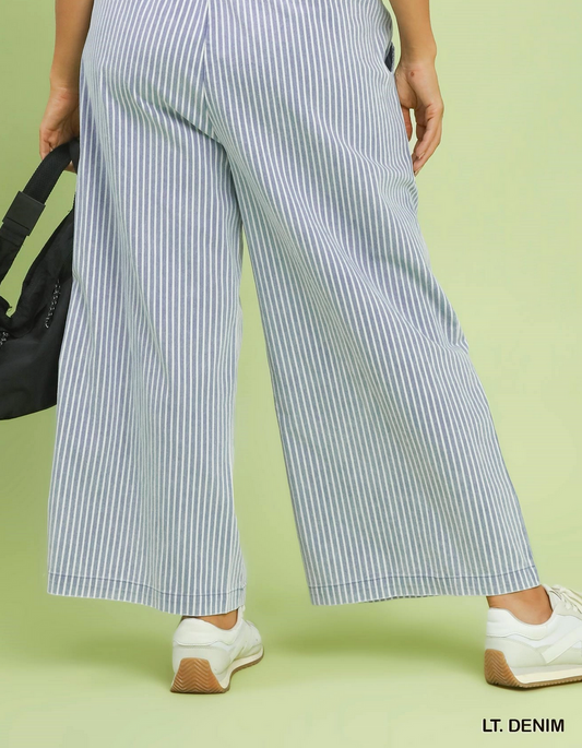 Stripe Wide-Leg Pants: Pre Order