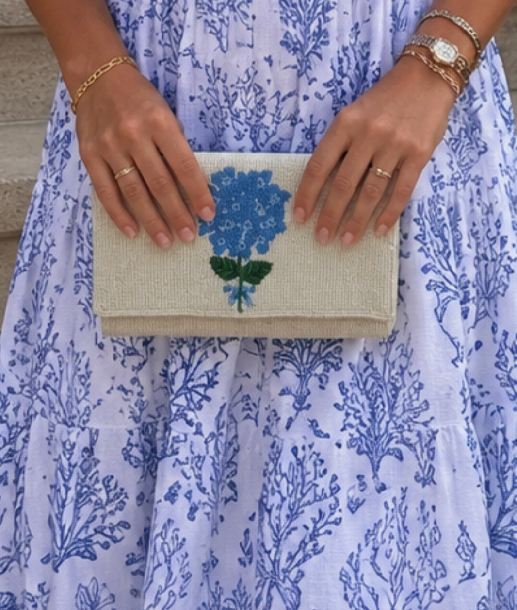 Harper Hydrangea Clutch