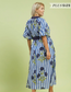 Striped Floral Maxi Dress with Waist Tie