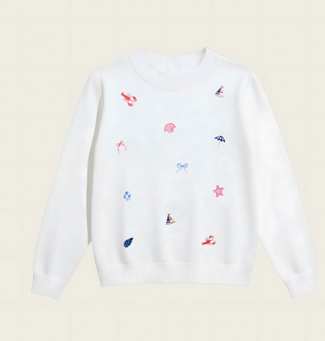 Refined Knit Sweater–Seaside Haven