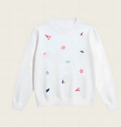Refined Knit Sweater–Seaside Haven