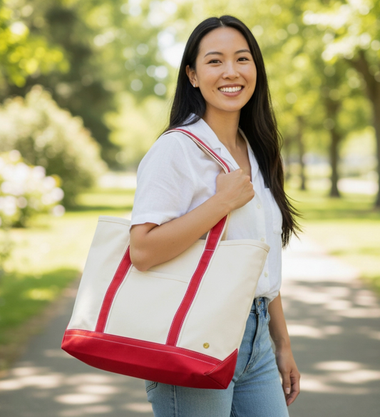 The Signature Canvas Tote Bag–Red