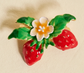 Timeless Brooch-Strawberry Duo