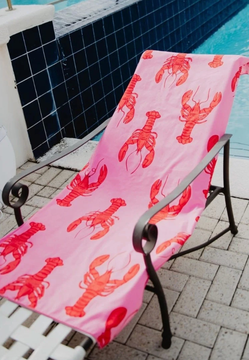 Quick Dry Reversible Towel: Lobsters
