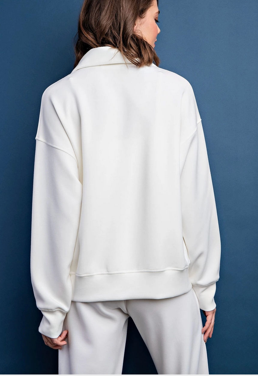Butter Soft: Quarter zip with Hood: Color Cream