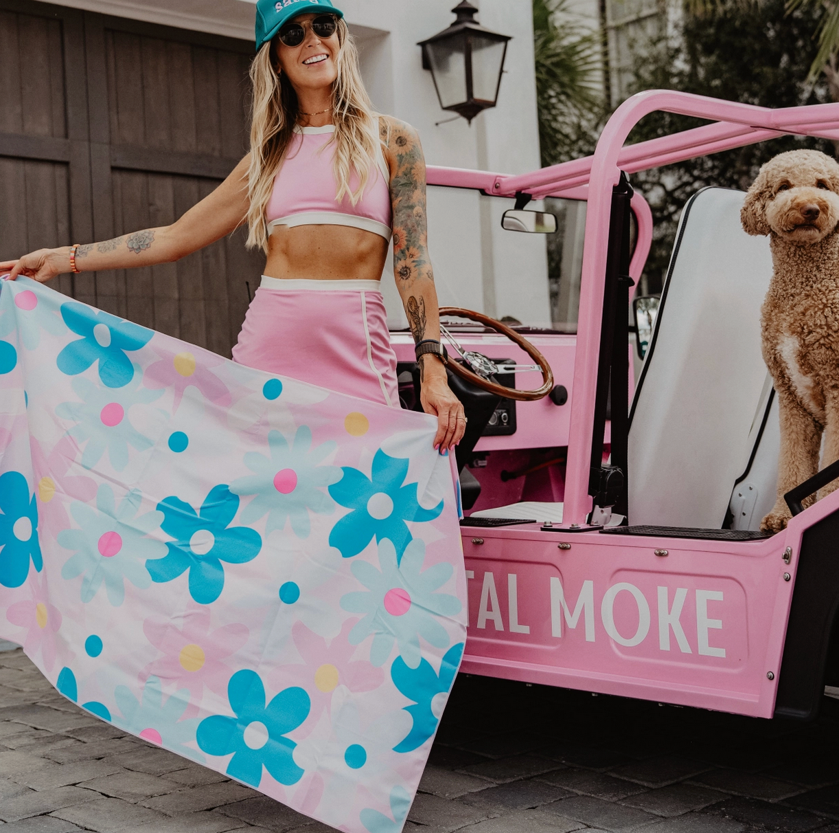Quick Dry Reversible Towel: Cool Flowers