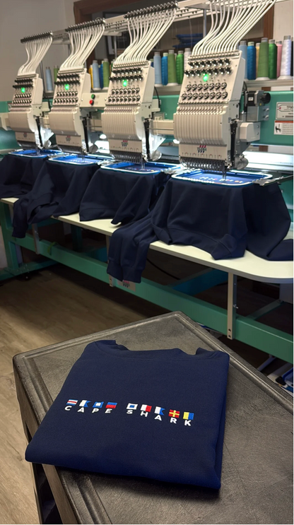 Nautical Flag - Unisex Navy Mock Neck Sweatshirt