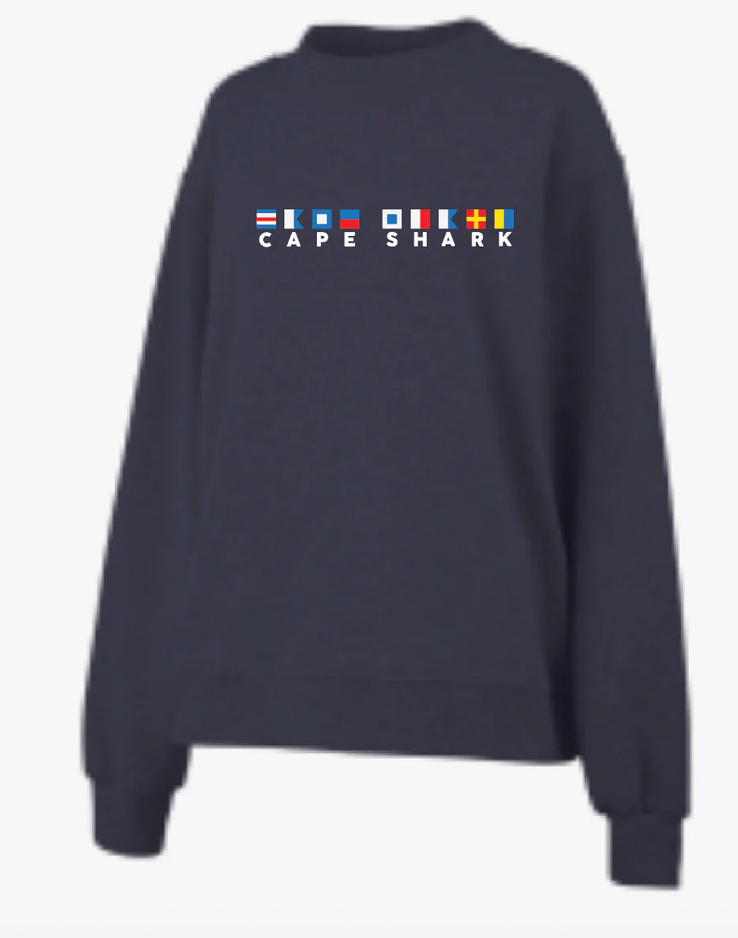 Nautical Flag - Unisex Navy Mock Neck Sweatshirt