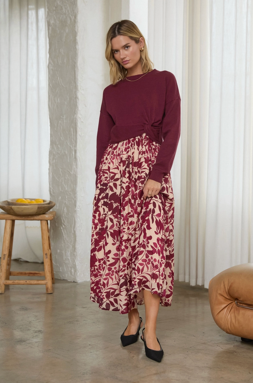 Mixed Media 2-Piece Maxi Dress Pre Order