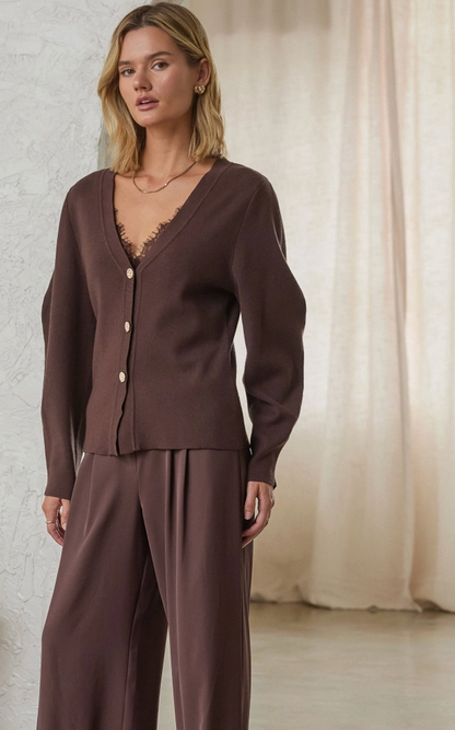 The Fifth Avenue Cardigan: Brown
