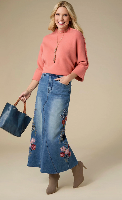 The Wildflower Denim Maxi: Pre Order