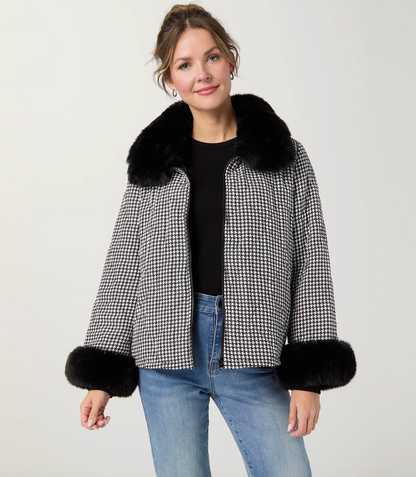 Bex Quilted Jacket with Faux Fur Trim