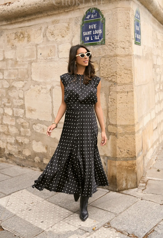 Parisian Polka dot top: Black