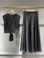 Parisian Polka Silk Skirt: Black