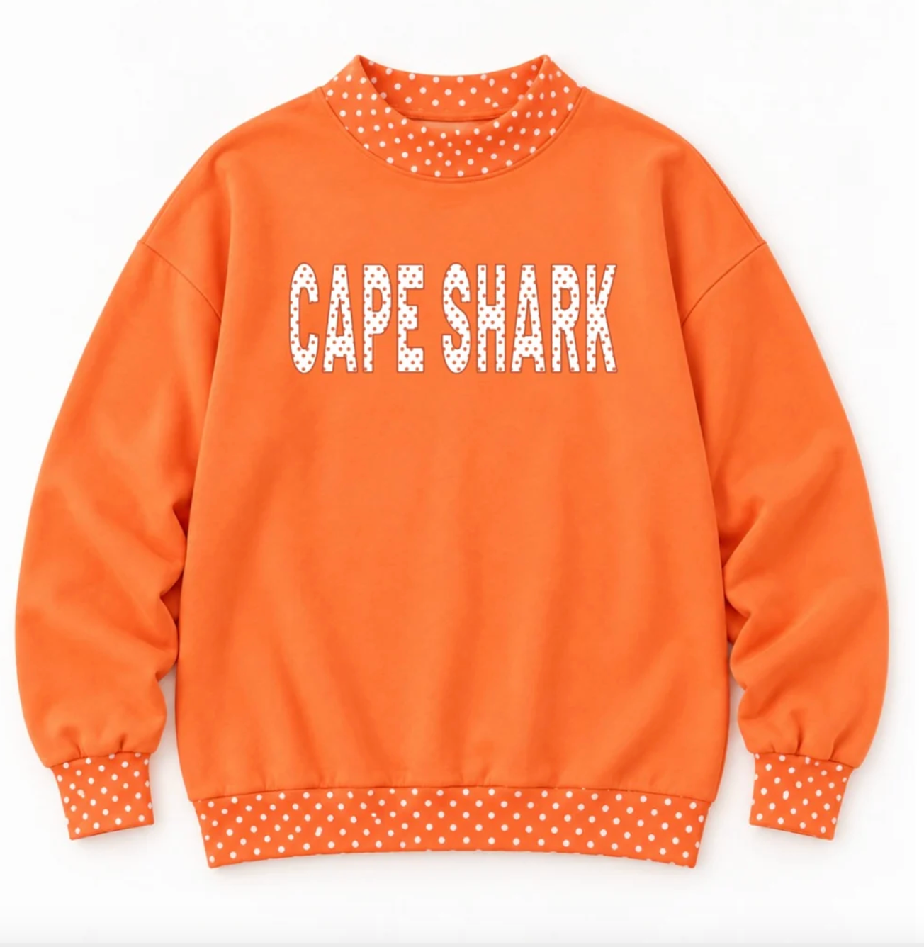 Cape Shark - Ladies Orange Mock Neck sweatshirt
