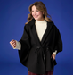 Juliet Faux Wool Wrap with Leather Tie