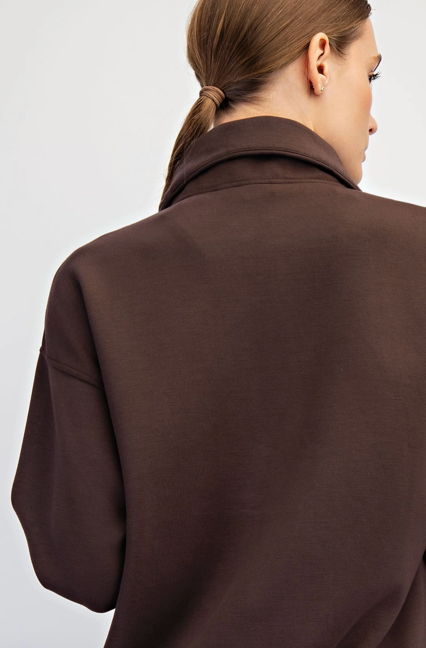 Butter Soft Quarter Zip: Espresso