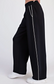 Butter Soft Piping Baggy Pants: Black