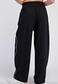 Butter Soft Piping Baggy Pants: Black