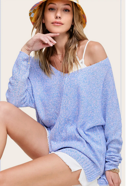 Coastal Breeze Sweater: Periwinkle